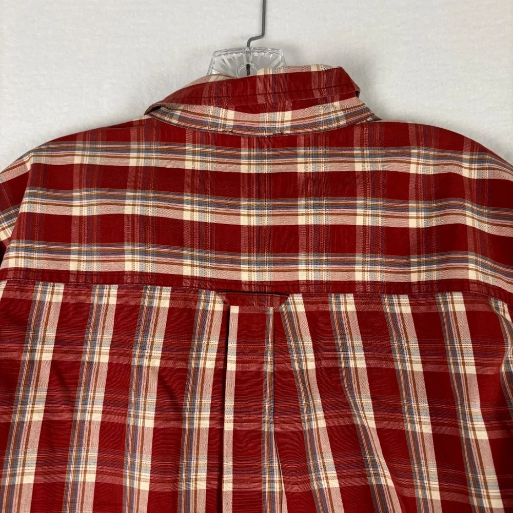 The North Face, Shirt Size L, Red/Gray, A5 Series, Button Up, Plaid, Long Sleeve